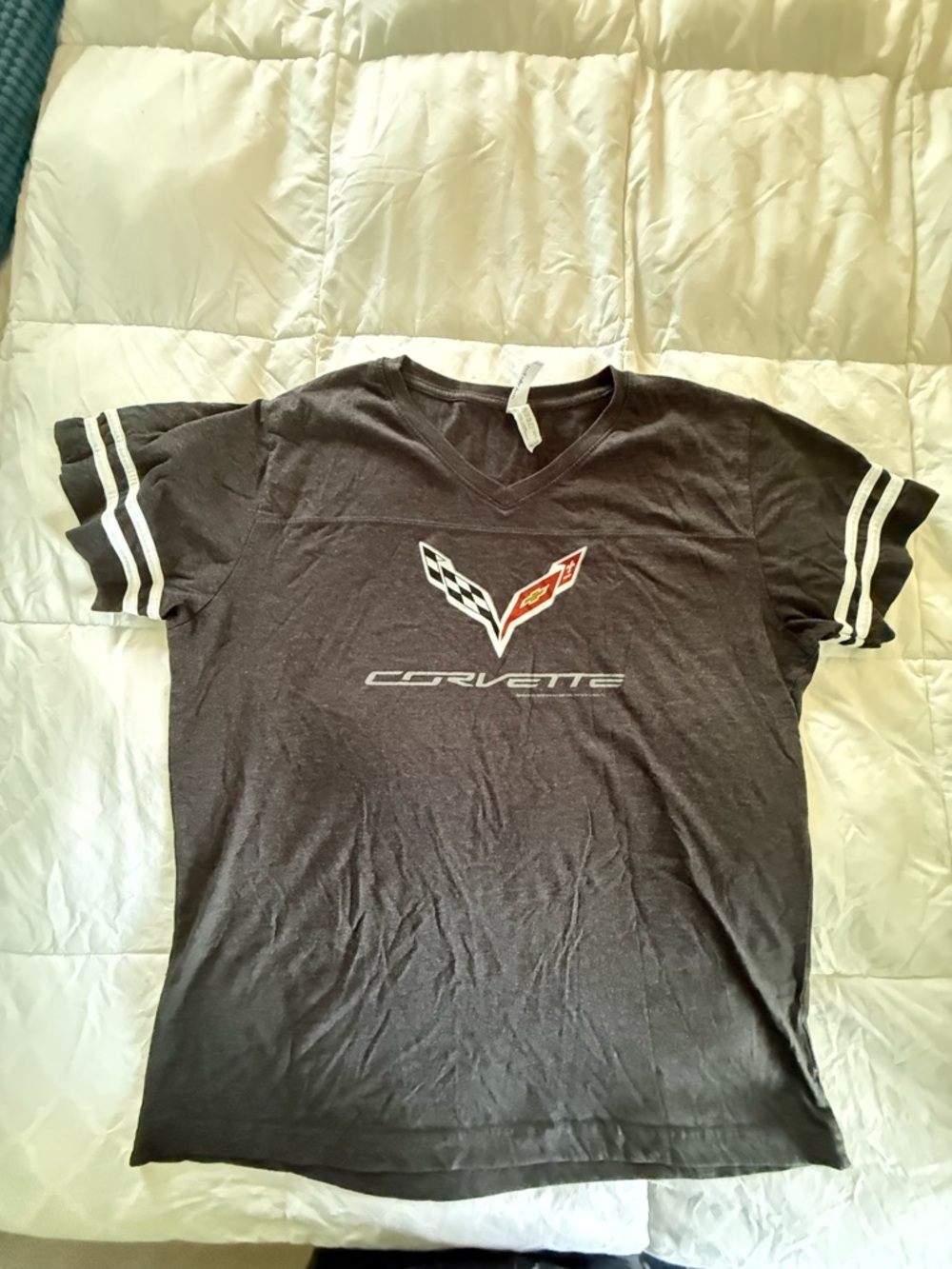 Corvette Women's Black V‑Neck Jersey Tee